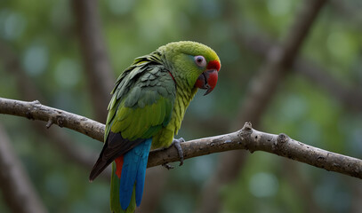 Sticker - Beautiful parrot in the jungle 