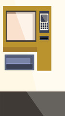 Poster - Modern ticket vending machine with a blank screen, perfect for showcasing your ticket purchasing app or website