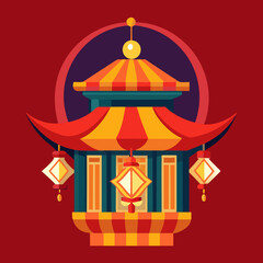 Sticker - a traditional lantern for a cultural festival