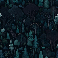 Wall Mural - dark forest illustration background