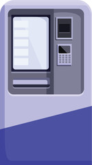 Poster - Modern atm machine displaying menu for banking operations, allowing customers to access their accounts and perform transactions