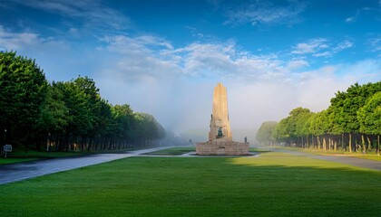 Wall Mural - green outdoor park with landmark