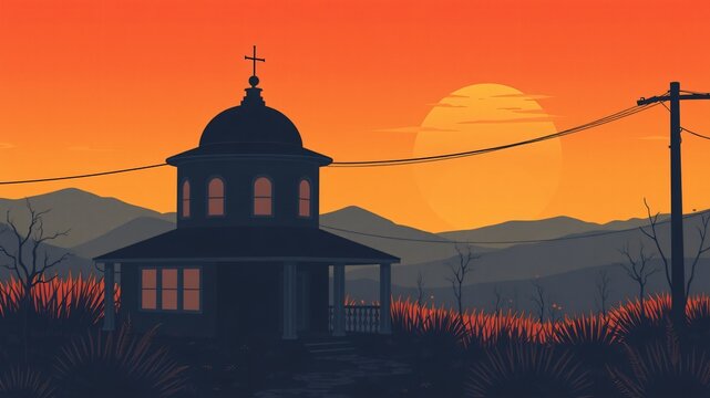 retro vintage sunset background