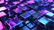 © B 7 YOU - Abstract close-up of shiny cubes in a purple and blue color scheme.