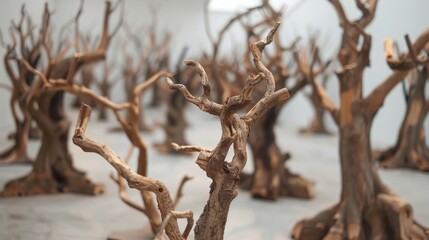Poster - Trees made of teak wood