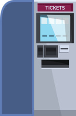 Poster - Modern ticket machine issuing tickets for the train, bus or other type of public transportation