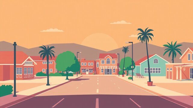 retro vintage sunset background