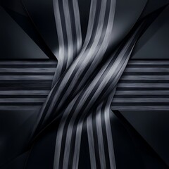 Wall Mural - Dark grey striped wooden material on black