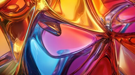 Abstract colorful shiny glass texture with vibrant color combinations and reflections.