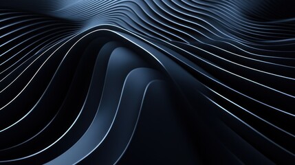 Abstract dark blue wavy lines with subtle highlights creating a modern and elegant background.