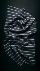 Wall Mural - Dark grey striped wooden material on black