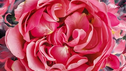 Wall Mural - Abstract background of fresh pink rose petals