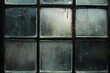 © atar - Close up of old, frosted glass window panes with black frame