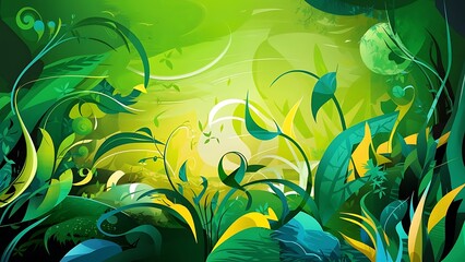 Wall Mural - Green background, abstract nature concept