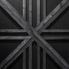 Wall Mural - Dark grey striped wooden material on black