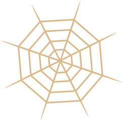 Poster - Simple spider web is catching insects on white background