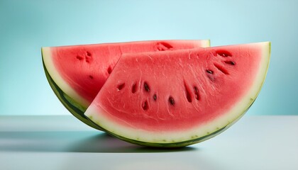 Wall Mural - refreshing sliced watermelon on clean background