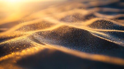 Close up of Sand Dunes at Sunset, Golden Hour Light and Texture