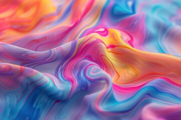 Vibrant tie-dye fabric creates a whimsical and captivating visual experience