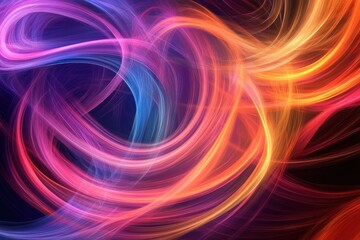 Poster - Vivid abstract backdrop featuring swirling lines against a deep toned background