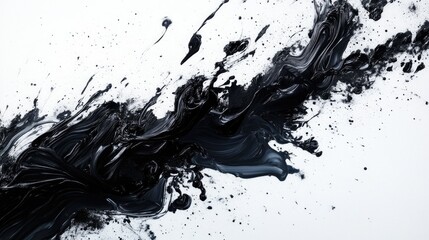 Poster - Abstract artwork featuring black elements set against a white background