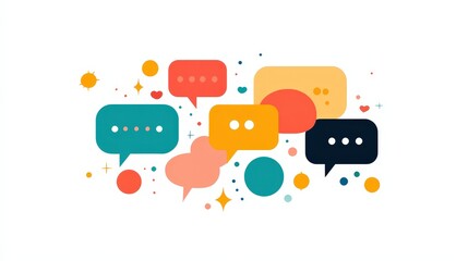 Poster - Vibrant Speech Bubbles for Diverse Communication Options in Flat Design