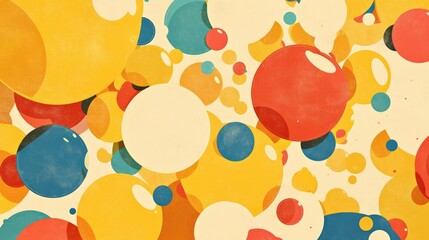 Poster - Colorful polka dot patterned artwork on a textured background