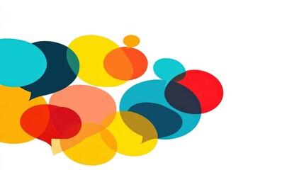Poster - Dynamic Colorful Speech Bubbles Vector Illustration on White Background