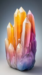 Canvas Print - A colorful crystal is shown in a 3d rendering, AI