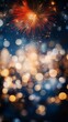 © HikikomorAI - New Year's Celebration with Colorful Fireworks, Bokeh Lights, and Sparklers Creating a Festive Atmosphere'