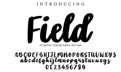 Field Font Stylish brush painted an uppercase vector letters, alphabet, typeface