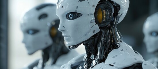 Poster - 3D illustration of humanoid robots
