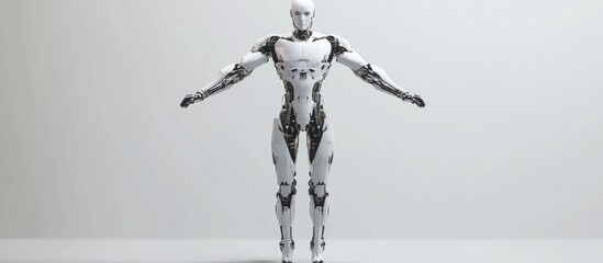 Poster - 3D rendered male robot placed on a white backdrop