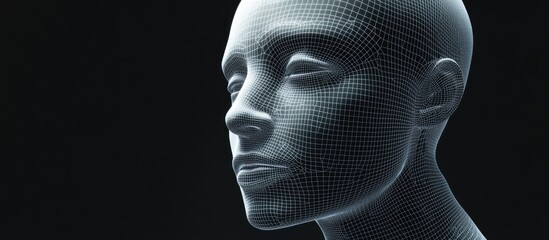 Poster - 3D Model of a Human Head from a Grid Perspective Detailed Face Scan Geometric Face Design for Utilization in Avatars and Technology