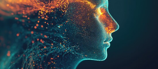 Aufkleber - Digital head representing the concept of artificial intelligence