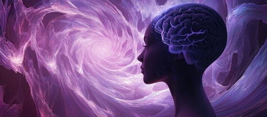 Aufkleber - Spiral arrangement of human silhouette lines and abstract elements exploring themes of consciousness the mind artificial intelligence and technology in a creative representation