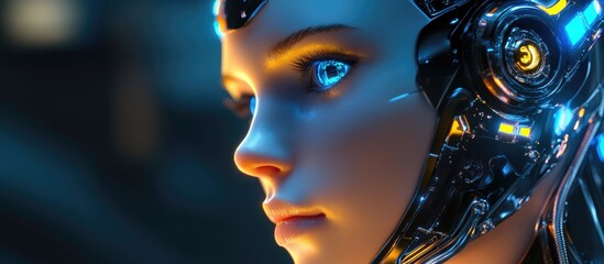 Aufkleber - Innovative robotic being 3D visualization