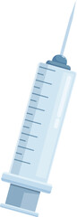 Poster - Classic medical syringe with needle pointing upwards, showing its measurement scale
