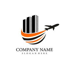 building travel logo design vector illustration