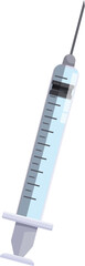 Poster - Medical syringe is depicted with fluid inside, prepared for a vaccination or injecting medicine