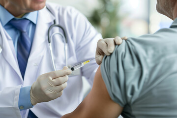 Doctor Administering Vaccine to Patient