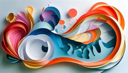 Abstract Paper Art with Bold Contrasts and Mirror Symmetry