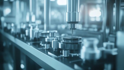 Poster - Automated Manufacturing Process with Metallic Machine and Components