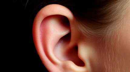 Intricate close up view of a human ear showcasing its anatomy and distinctive characteristics