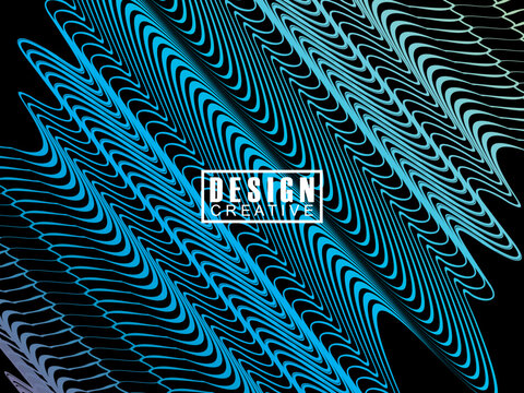 Futuristic abstract technology shining rainbow light lines on black background modern wave line pattern. Vector minimal line background with text for social media covers, headers, etc.