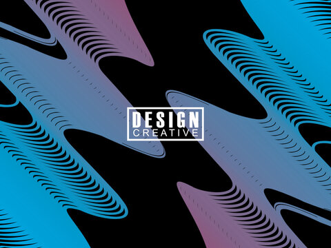 Futuristic abstract technology shining rainbow light lines on black background modern wave line pattern. Vector minimal line background with text for social media covers, headers, etc.