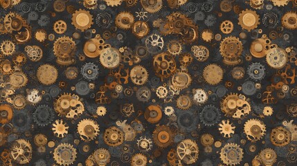 Wall Mural - Abstract Gear Pattern