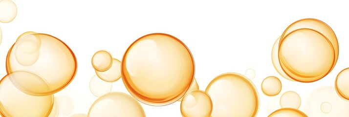 Wall Mural - Abstract Orange Bubbles on White Background