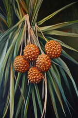 Wall Mural - Oil painting depicting Pandanus fruit from the South Pacific region