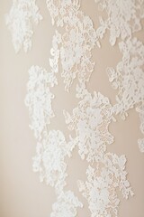 Wall Mural - White Lace on Beige Background